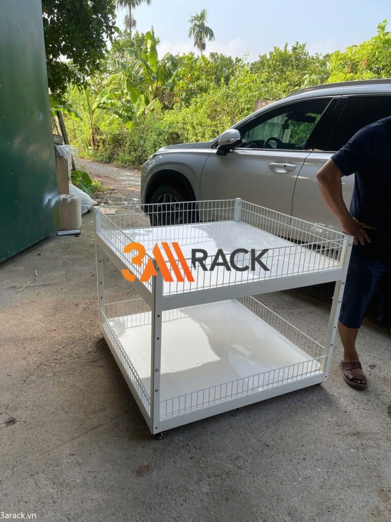 Ụ khuyến mại sản phẩm bằng sắt sơn tĩnh điện có rào chắn